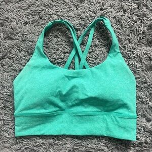 Size 6, Blaze Maldives Green Lululemon Longline Energy Bra